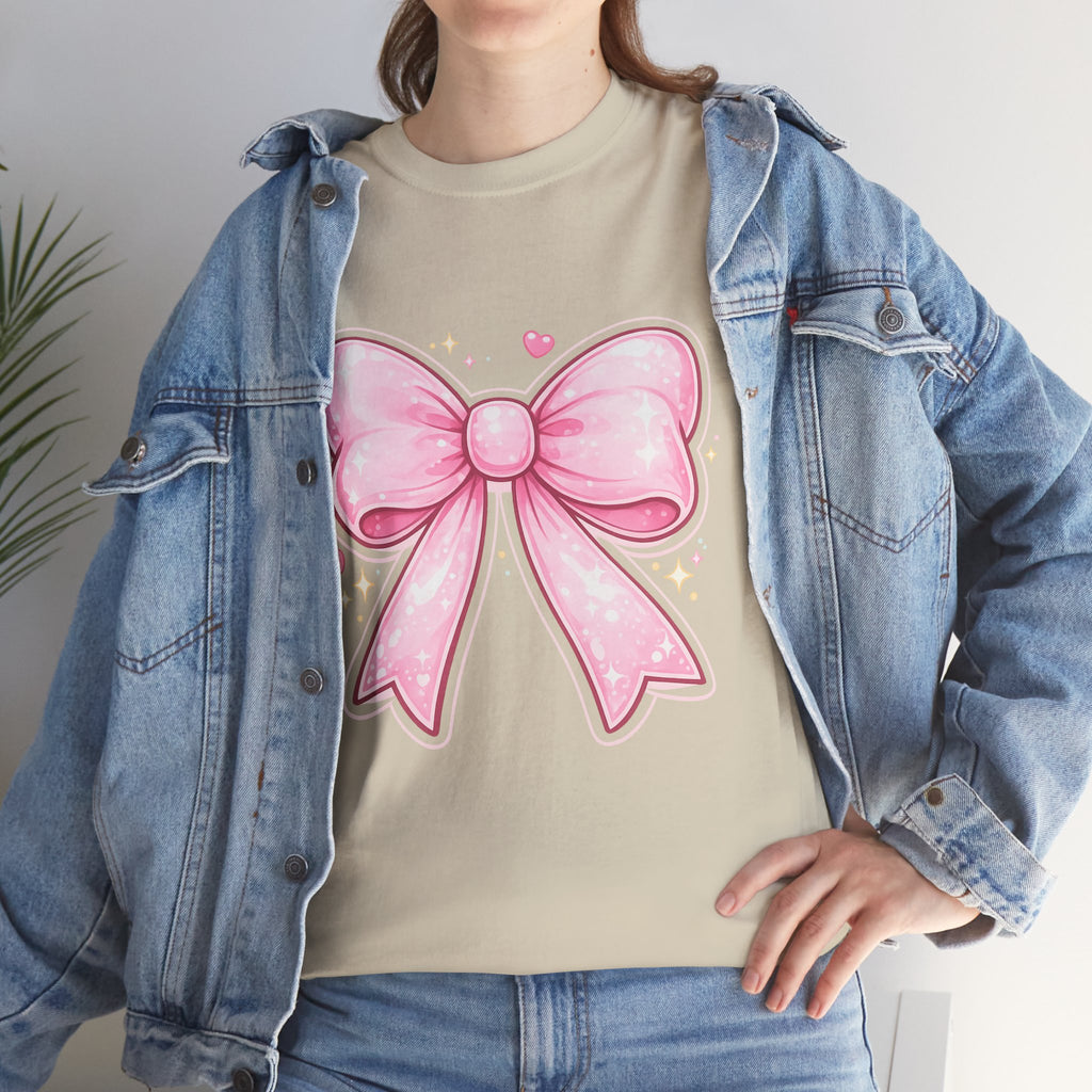 Pink Bow Tee — Cute Pastel Ribbon Graphic T-Shirt
