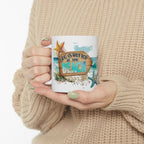 Beach Turtle Ceramic Mug — "Life Is Better at the Beach" Ocean Coffee Cup (11oz/15oz)