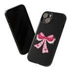 Pink Heart Bow Tough Phone Case — Cute Protective iPhone Cover