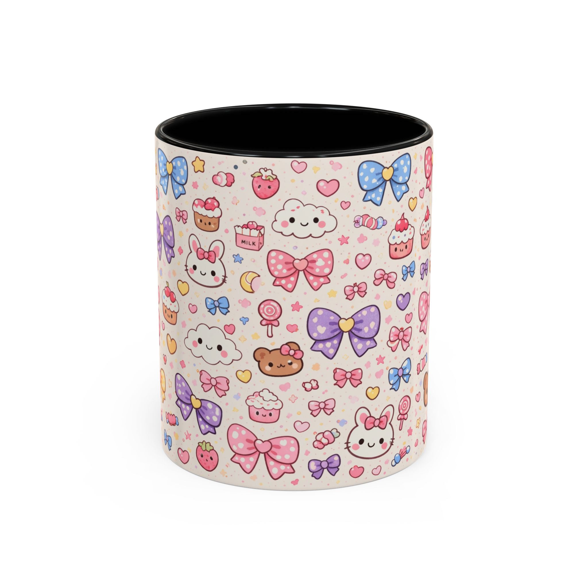 Kawaii Pastel Bows & Sweets Accent Coffee Mug (11/15oz)