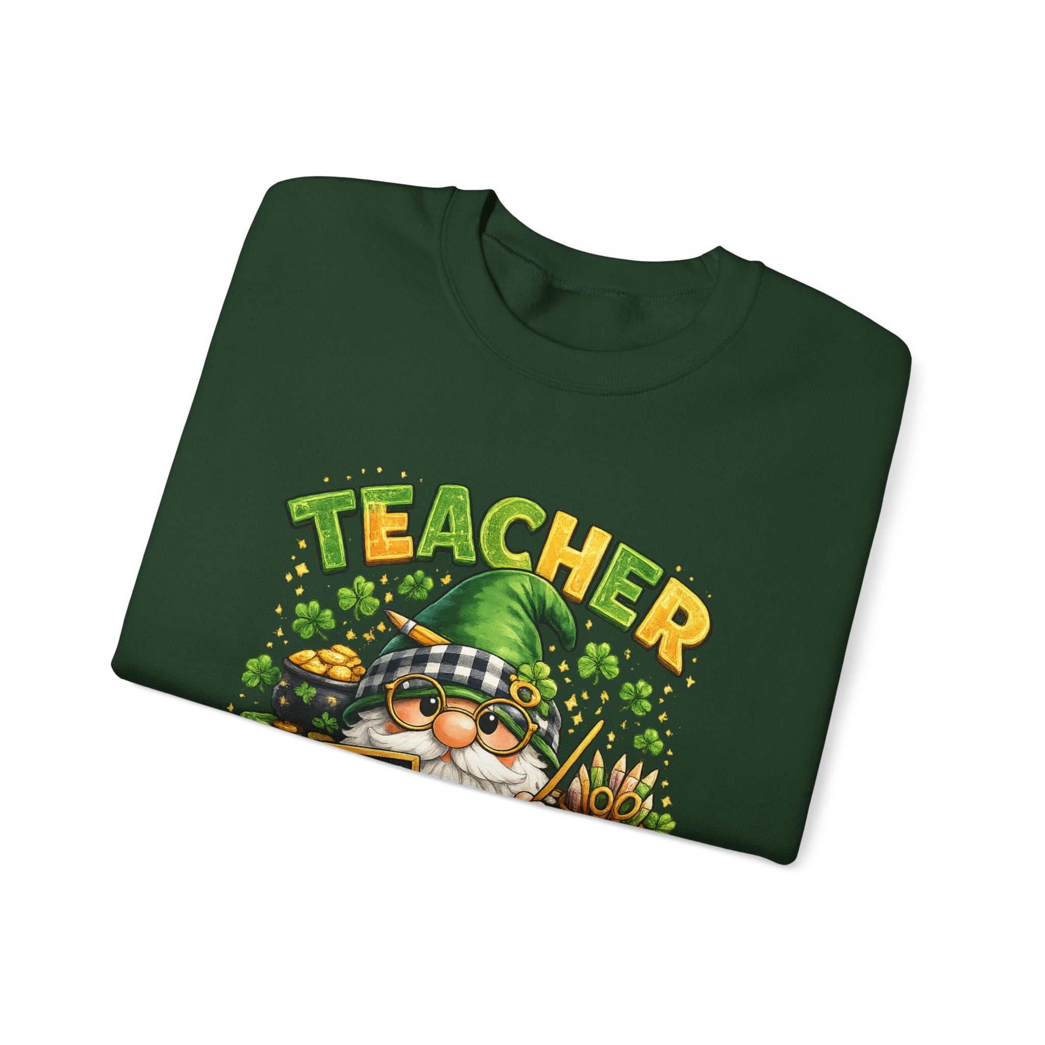 Teacher Gnome St. Patrick’s Day Sweatshirt — Cute Lucky Teacher Crewneck
