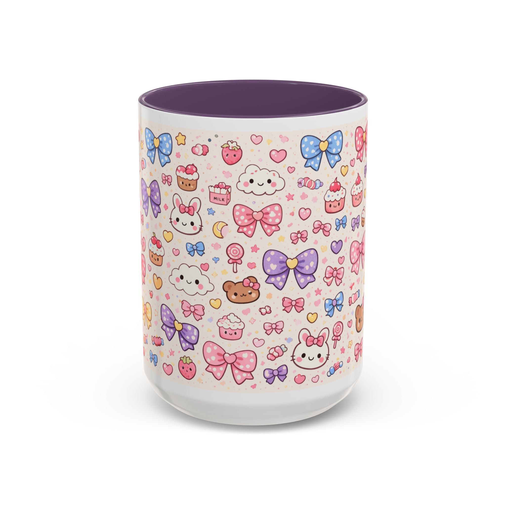 Kawaii Pastel Bows & Sweets Accent Coffee Mug (11/15oz)