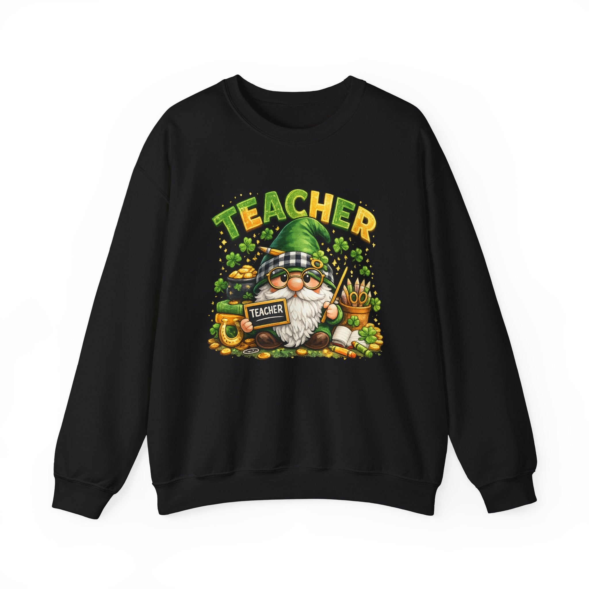 Teacher Gnome St. Patrick’s Day Sweatshirt — Cute Lucky Teacher Crewneck
