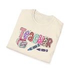 Teacher Doodle T-Shirt – Colorful School Supplies Graphic Tee