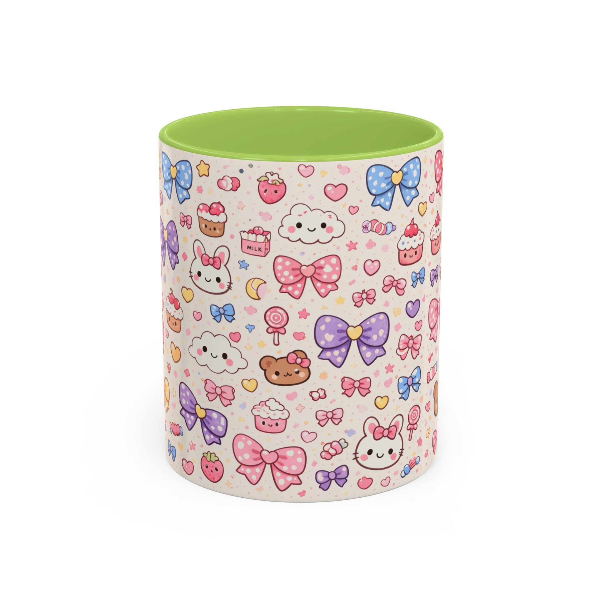 Kawaii Pastel Bows & Sweets Accent Coffee Mug (11/15oz)