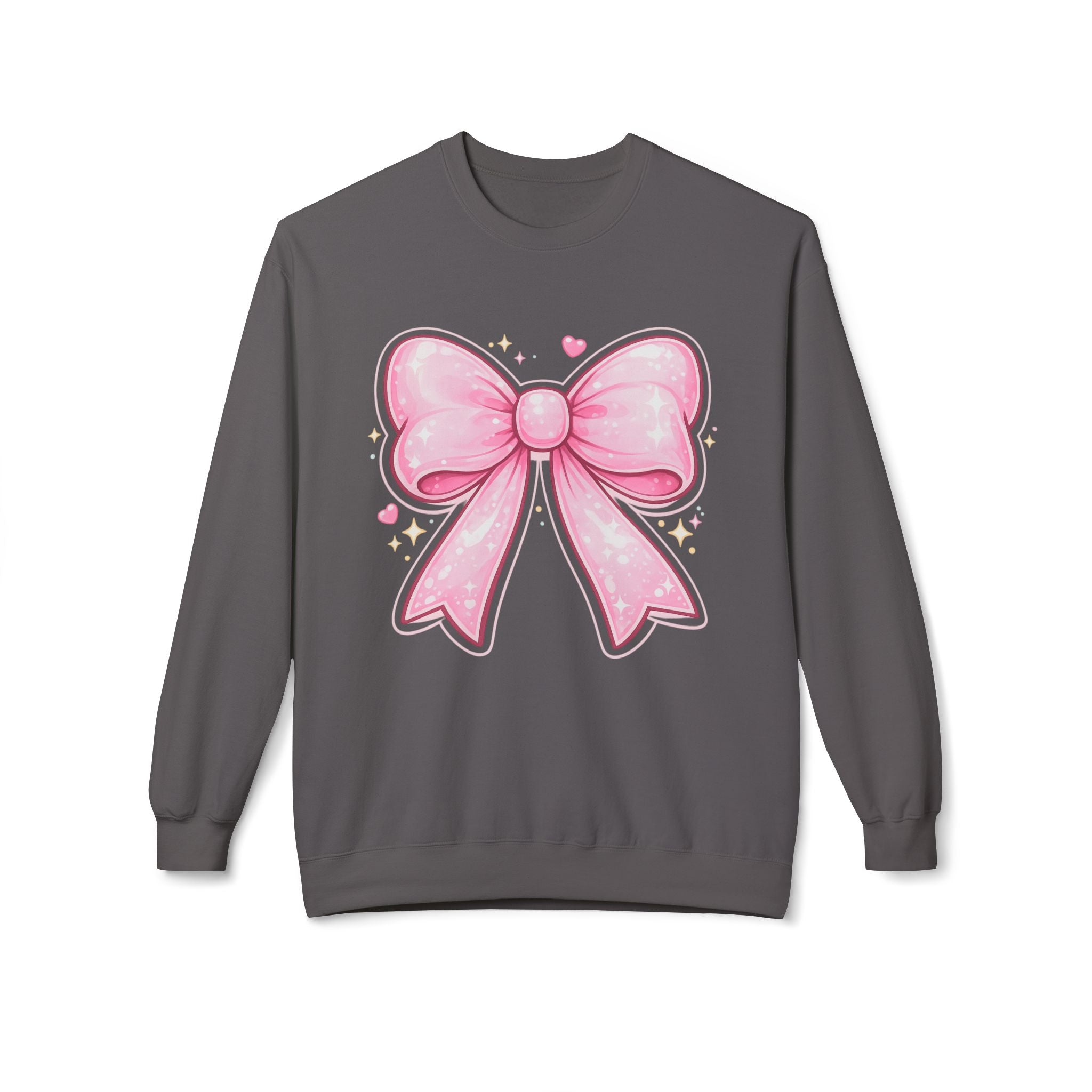 Pink Sparkle Bow Crewneck Sweatshirt