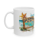 Beach Turtle Ceramic Mug — "Life Is Better at the Beach" Ocean Coffee Cup (11oz/15oz)