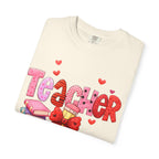 Teacher Heart Graphic T-Shirt — Cute Book & Pencil Gift Tee for Educators