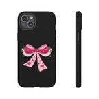 Pink Heart Bow Tough Phone Case — Cute Protective iPhone Cover