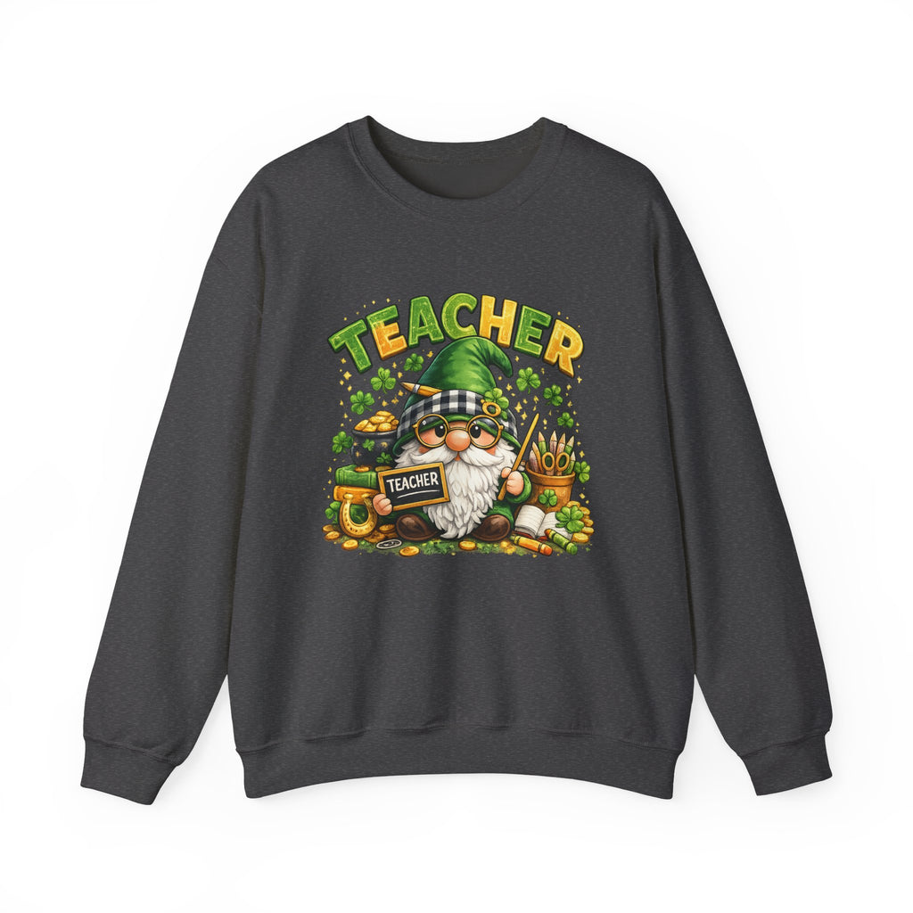 Teacher Gnome St. Patrick’s Day Sweatshirt — Cute Lucky Teacher Crewneck