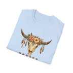 Mama Floral Bull Skull T-Shirt — Boho Western Mother's Day Tee