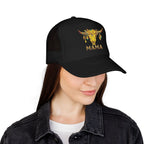 Mama Floral Bull Skull Embroidered Trucker Hat