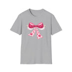 Pink Valentine Bow T-Shirt — Cute Heart Ribbon Graphic Tee