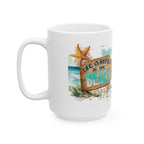 Beach Turtle Ceramic Mug — "Life Is Better at the Beach" Ocean Coffee Cup (11oz/15oz)