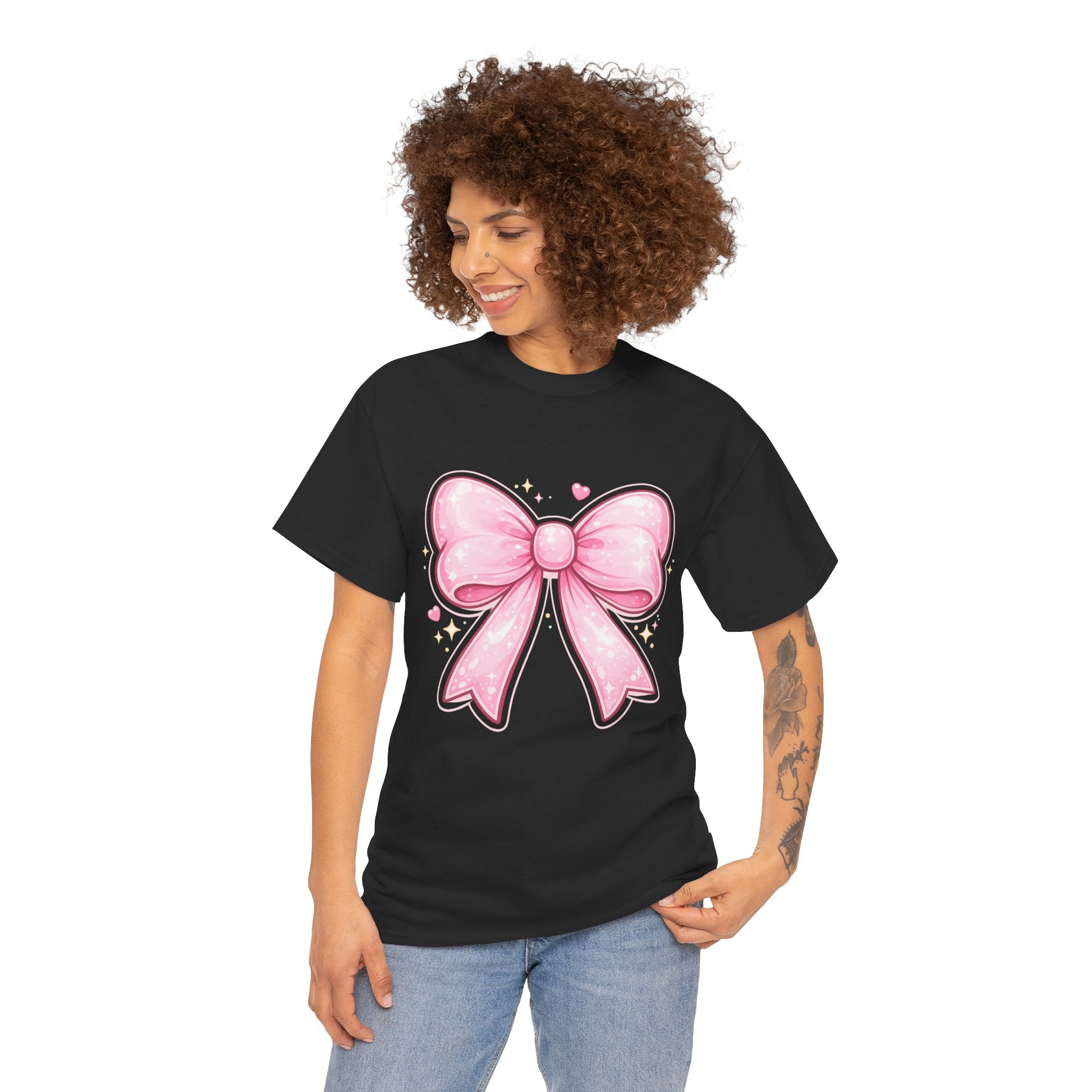 Pink Bow Tee — Cute Pastel Ribbon Graphic T-Shirt