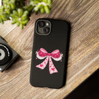 Pink Heart Bow Tough Phone Case — Cute Protective iPhone Cover