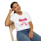 Pink Valentine Bow T-Shirt — Cute Heart Ribbon Graphic Tee