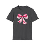 Pink Valentine Bow T-Shirt — Cute Heart Ribbon Graphic Tee