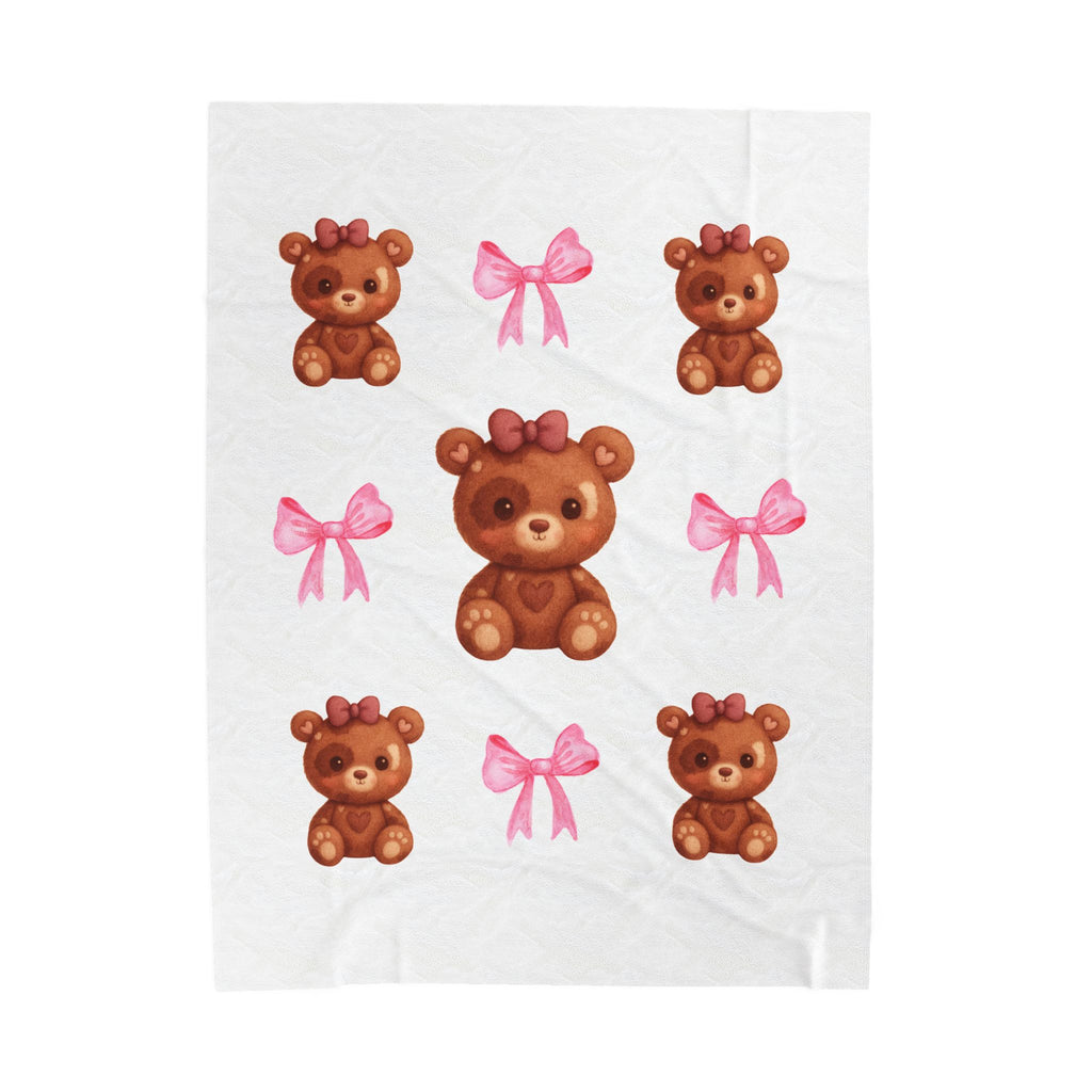 Bows & Bears Velveteen Plush Blanket