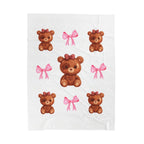 Bows & Bears Velveteen Plush Blanket