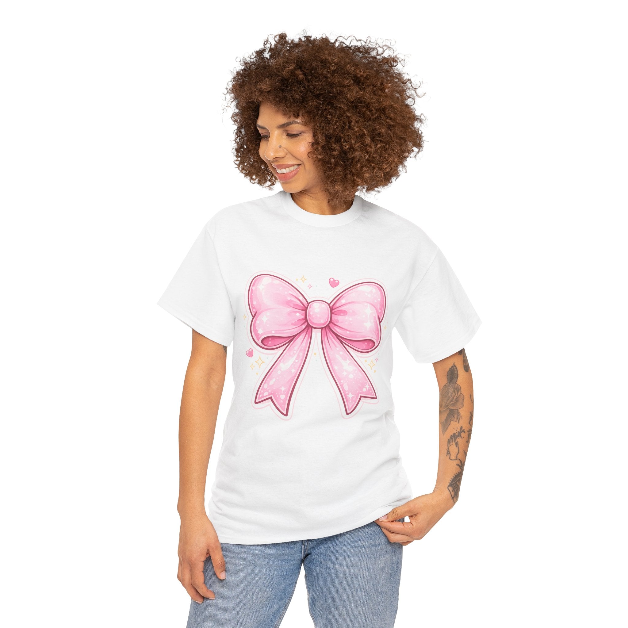 Pink Bow Tee — Cute Pastel Ribbon Graphic T-Shirt