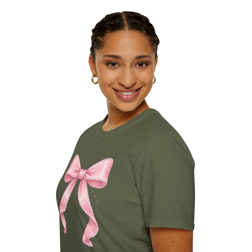 Pink Ribbon Bow T-Shirt — Cute Pastel Gift-Ready Top