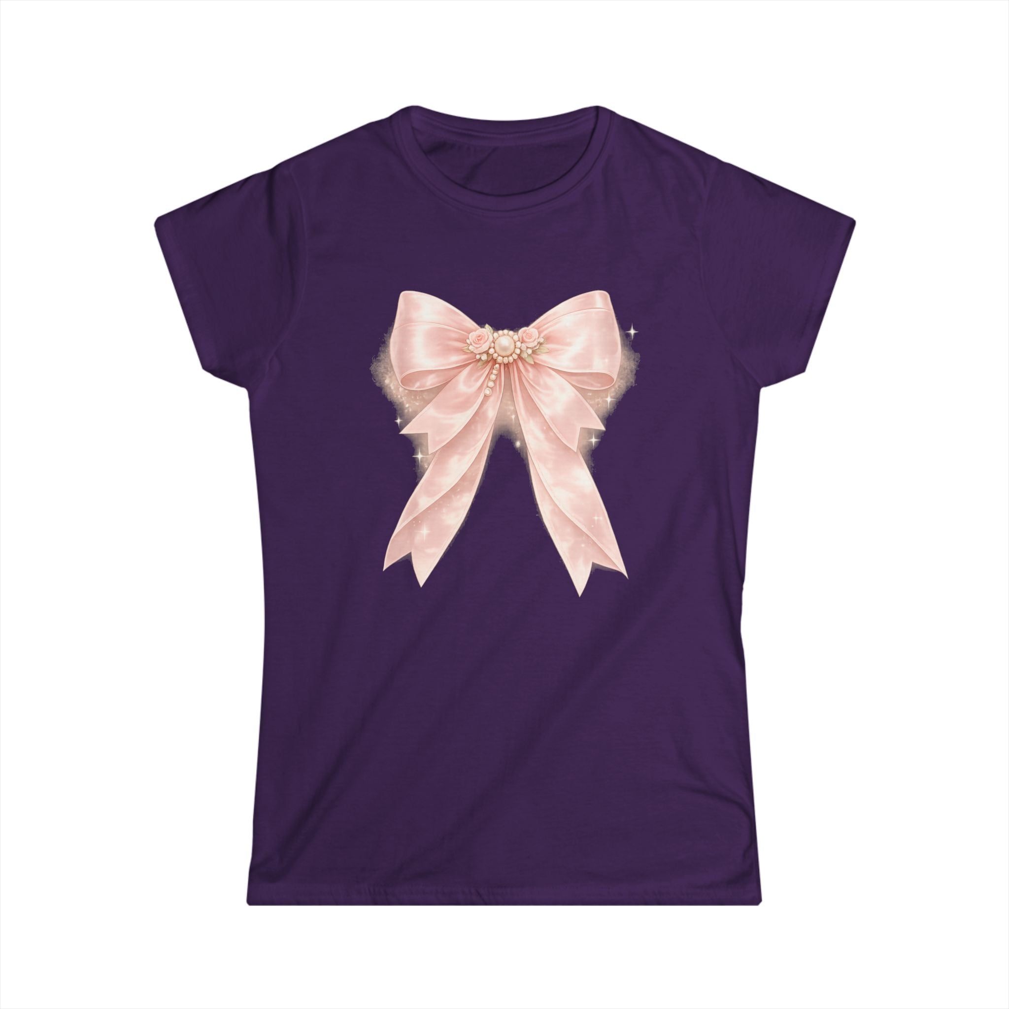 Women's Pink Satin Bow Tee — Elegant Gift Shirt for Brides, Mother's Day & Special Occasions