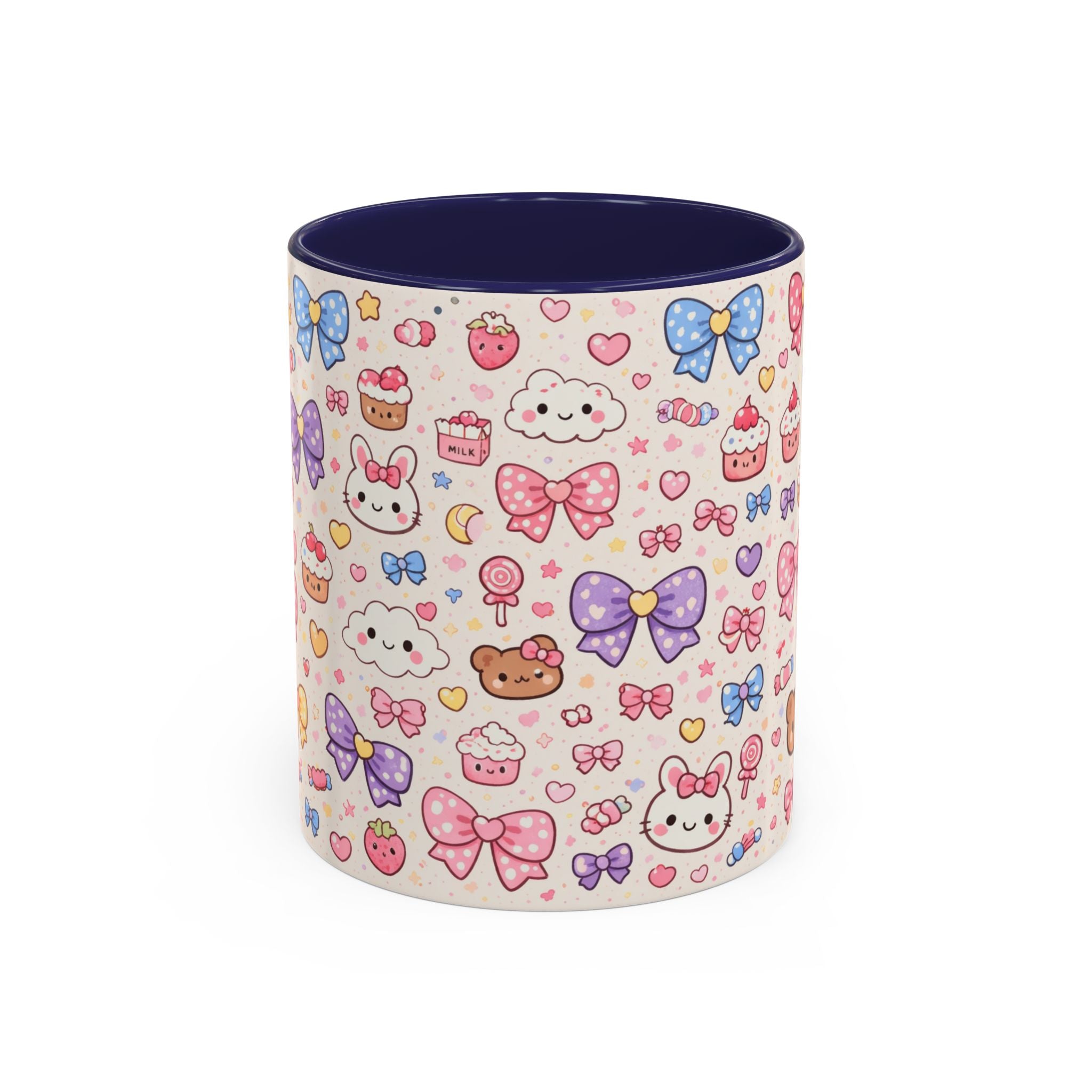 Kawaii Pastel Bows & Sweets Accent Coffee Mug (11/15oz)