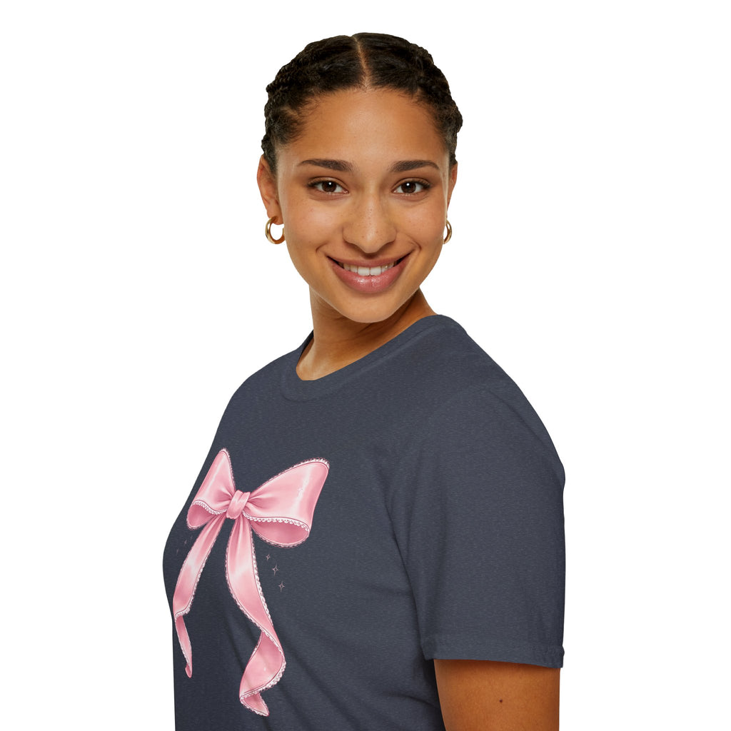 Pink Ribbon Bow T-Shirt — Cute Pastel Gift-Ready Top
