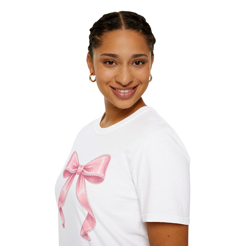 Pink Ribbon Bow T-Shirt — Cute Pastel Gift-Ready Top