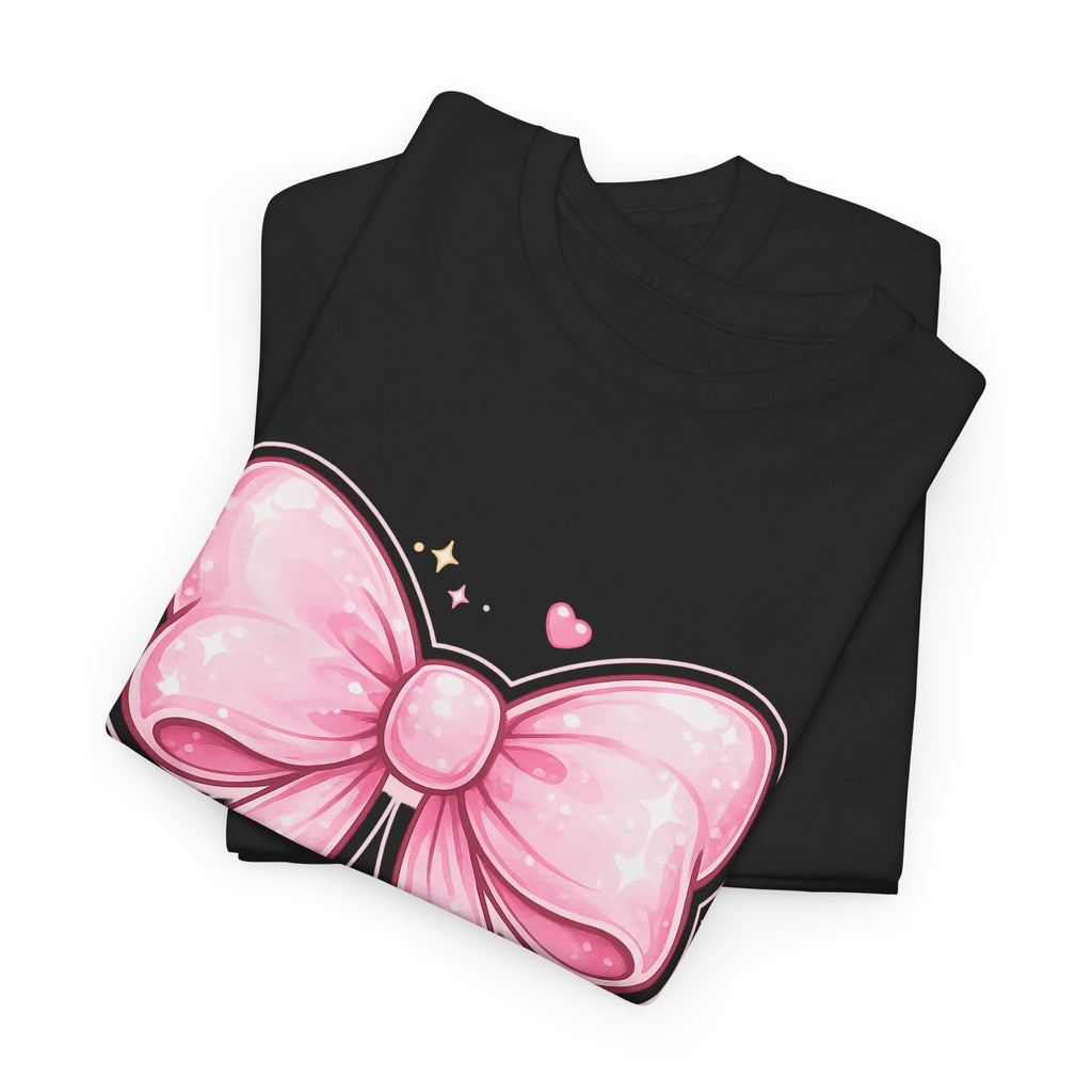 Pink Bow Tee — Cute Pastel Ribbon Graphic T-Shirt