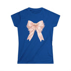 Women's Pink Satin Bow Tee — Elegant Gift Shirt for Brides, Mother's Day & Special Occasions