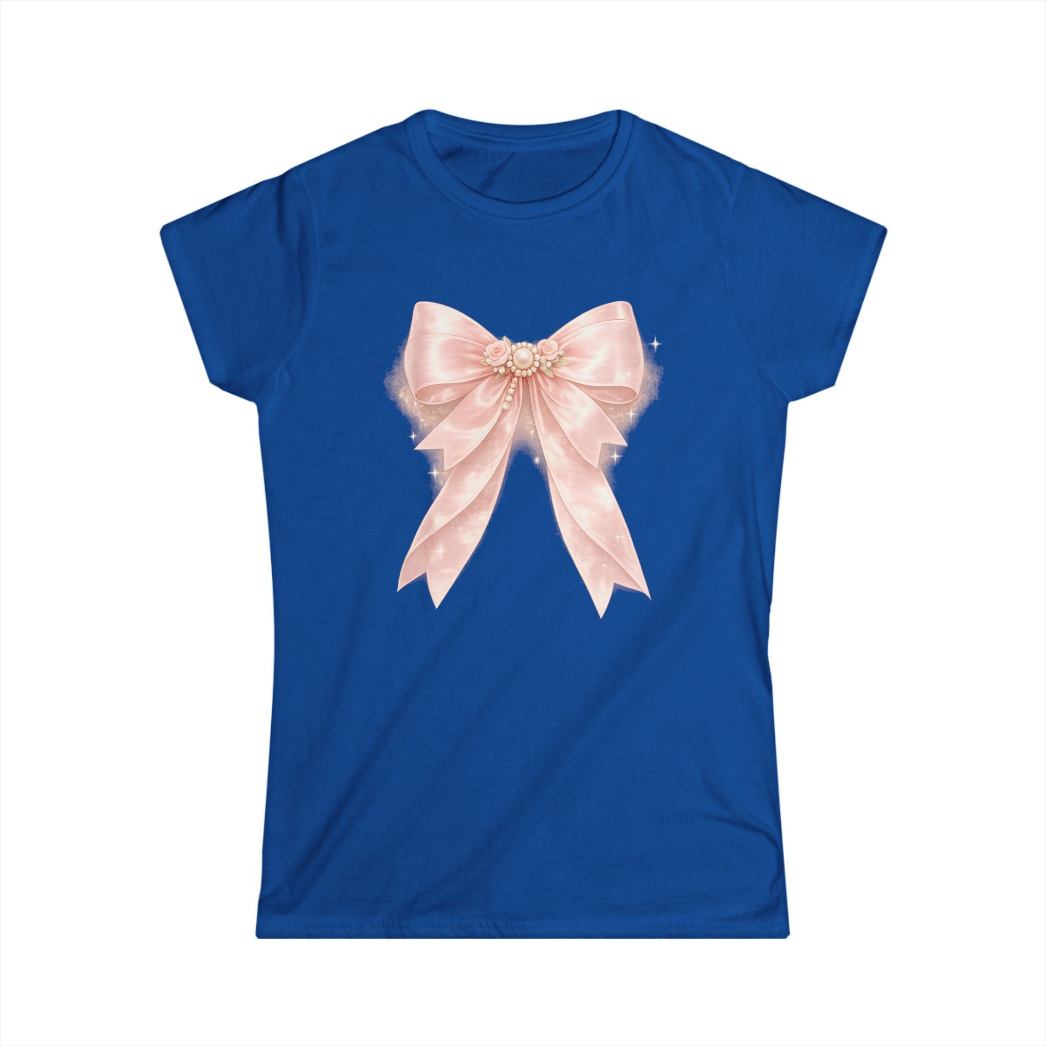 Women's Pink Satin Bow Tee — Elegant Gift Shirt for Brides, Mother's Day & Special Occasions