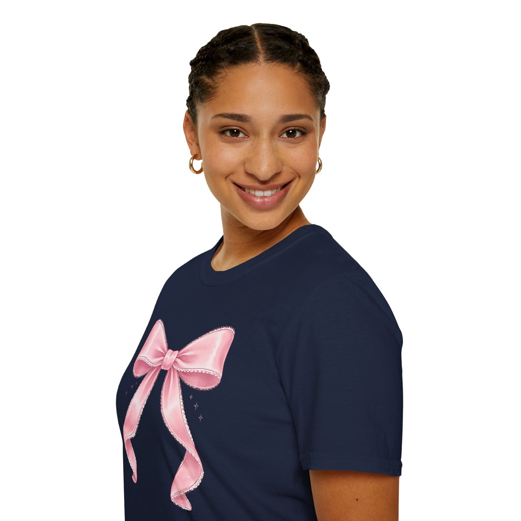Pink Ribbon Bow T-Shirt — Cute Pastel Gift-Ready Top