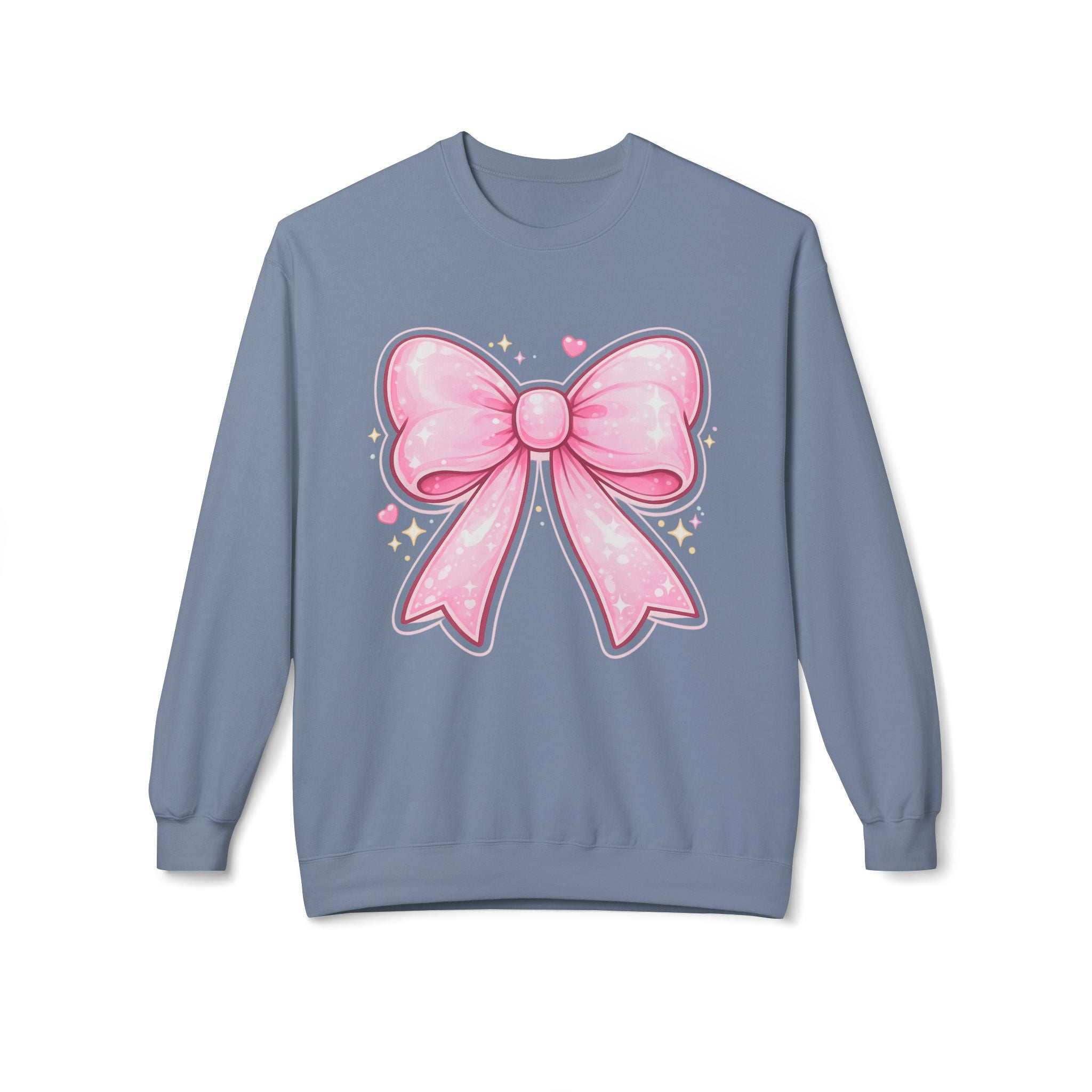 Pink Sparkle Bow Crewneck Sweatshirt