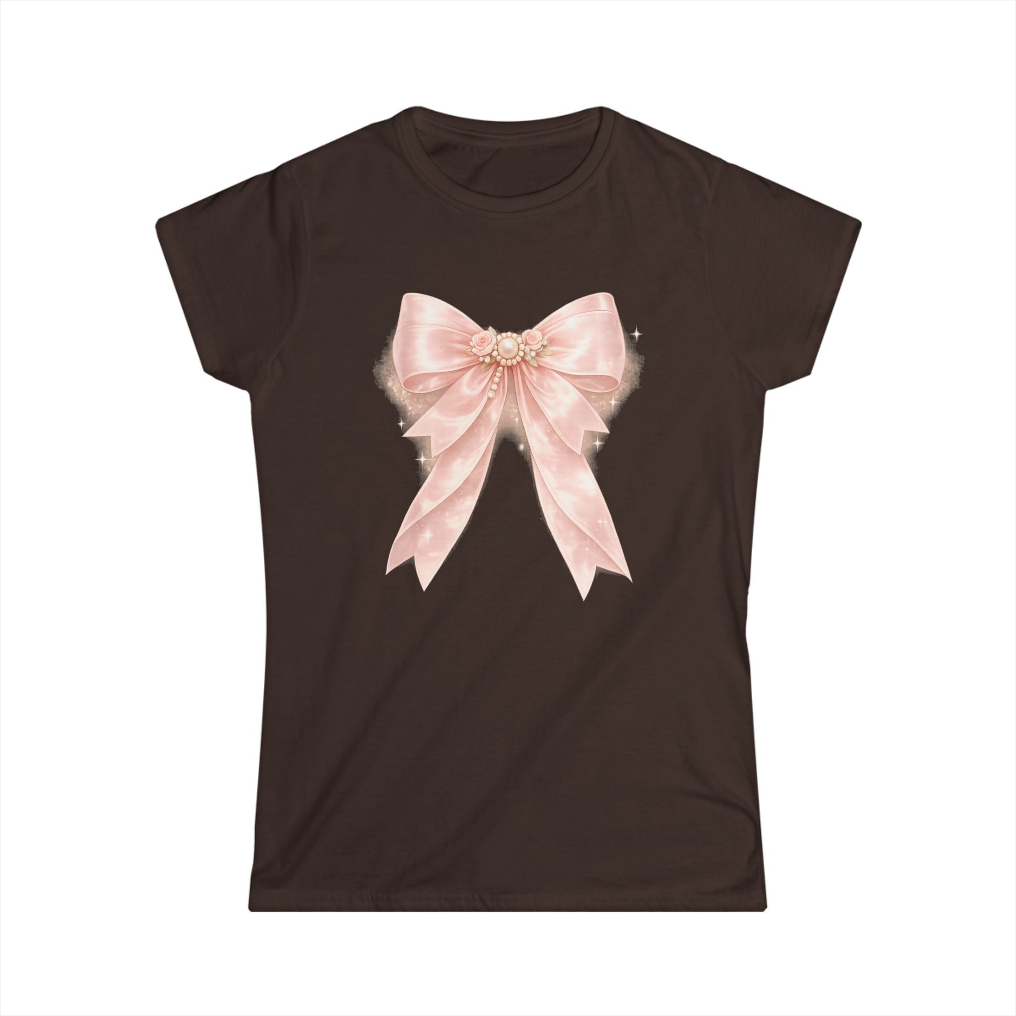 Women's Pink Satin Bow Tee — Elegant Gift Shirt for Brides, Mother's Day & Special Occasions