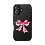 Pink Heart Bow Tough Phone Case — Cute Protective iPhone Cover