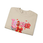 Teacher Heart Graphic Sweatshirt — Cute Books & Bow Design, Perfect for Teacher Gifts