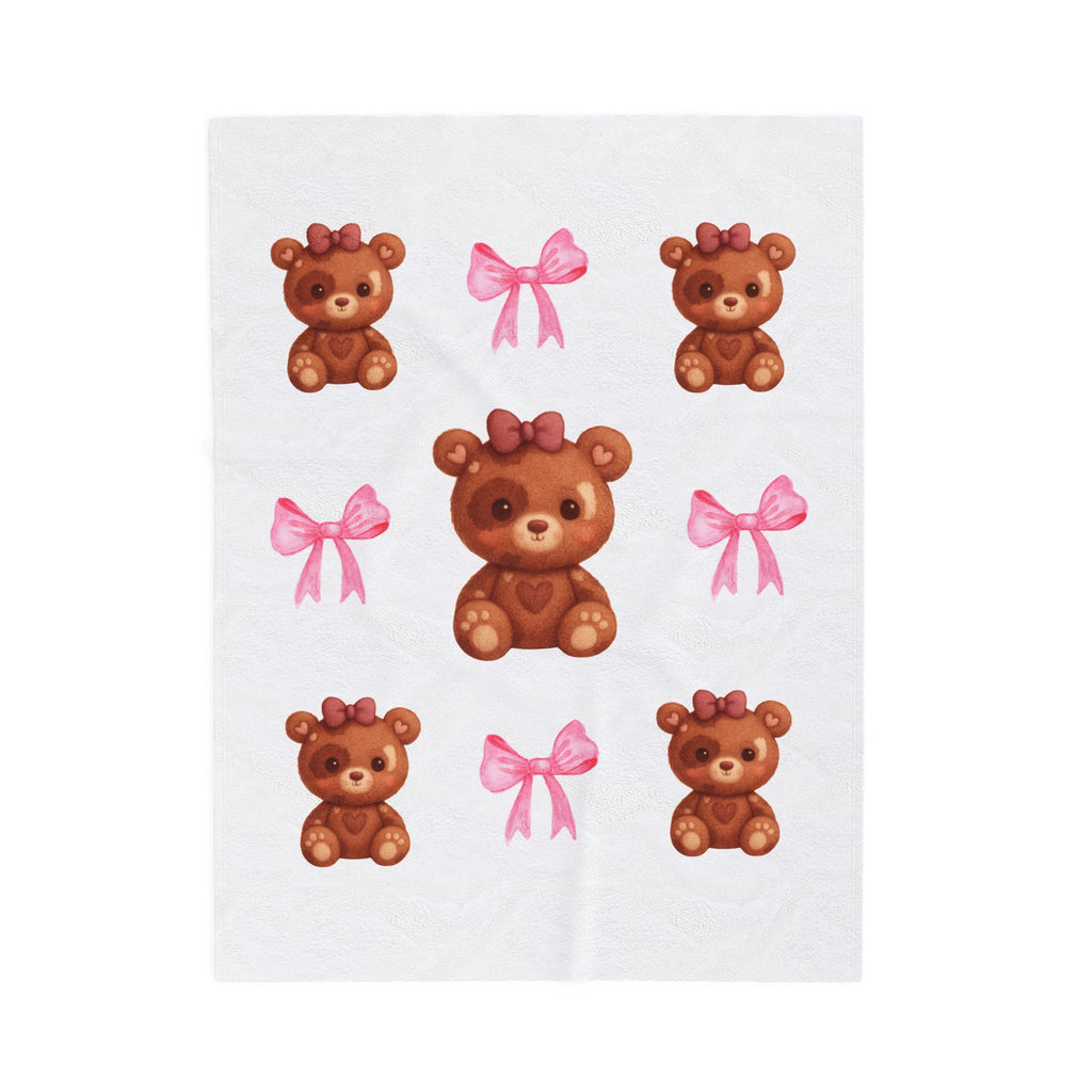 Bows & Bears Velveteen Plush Blanket