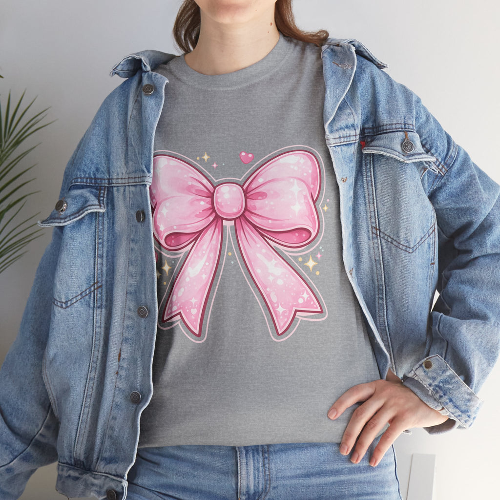 Pink Bow Tee — Cute Pastel Ribbon Graphic T-Shirt