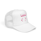 Bow Embroidered Trucker Hat — Pink Ribbon Detail Mesh Cap
