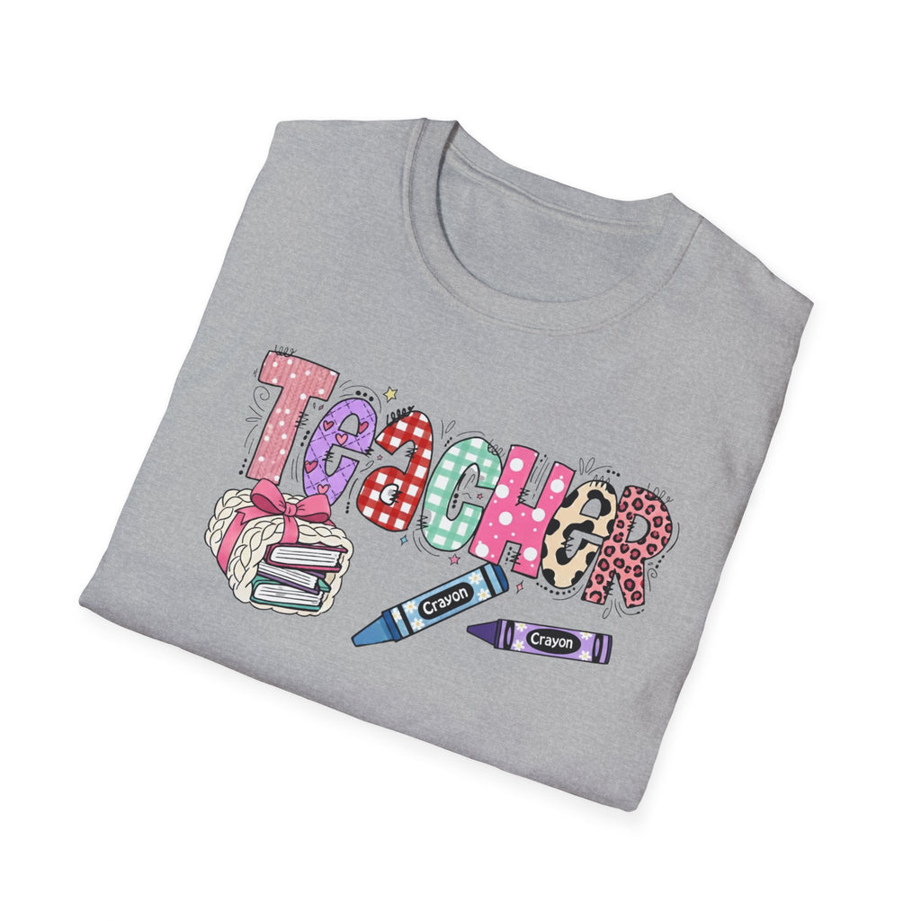 Teacher Doodle T-Shirt – Colorful School Supplies Graphic Tee