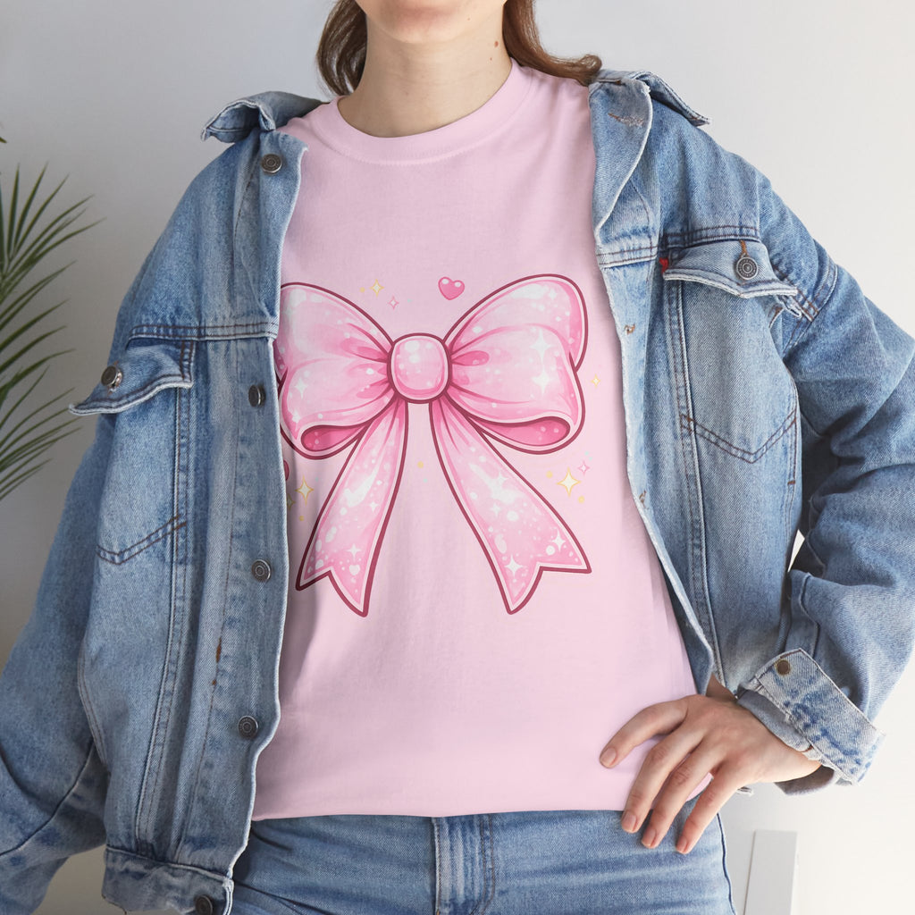 Pink Bow Tee — Cute Pastel Ribbon Graphic T-Shirt