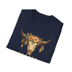 Mama Floral Bull Skull T-Shirt — Boho Western Mother's Day Tee
