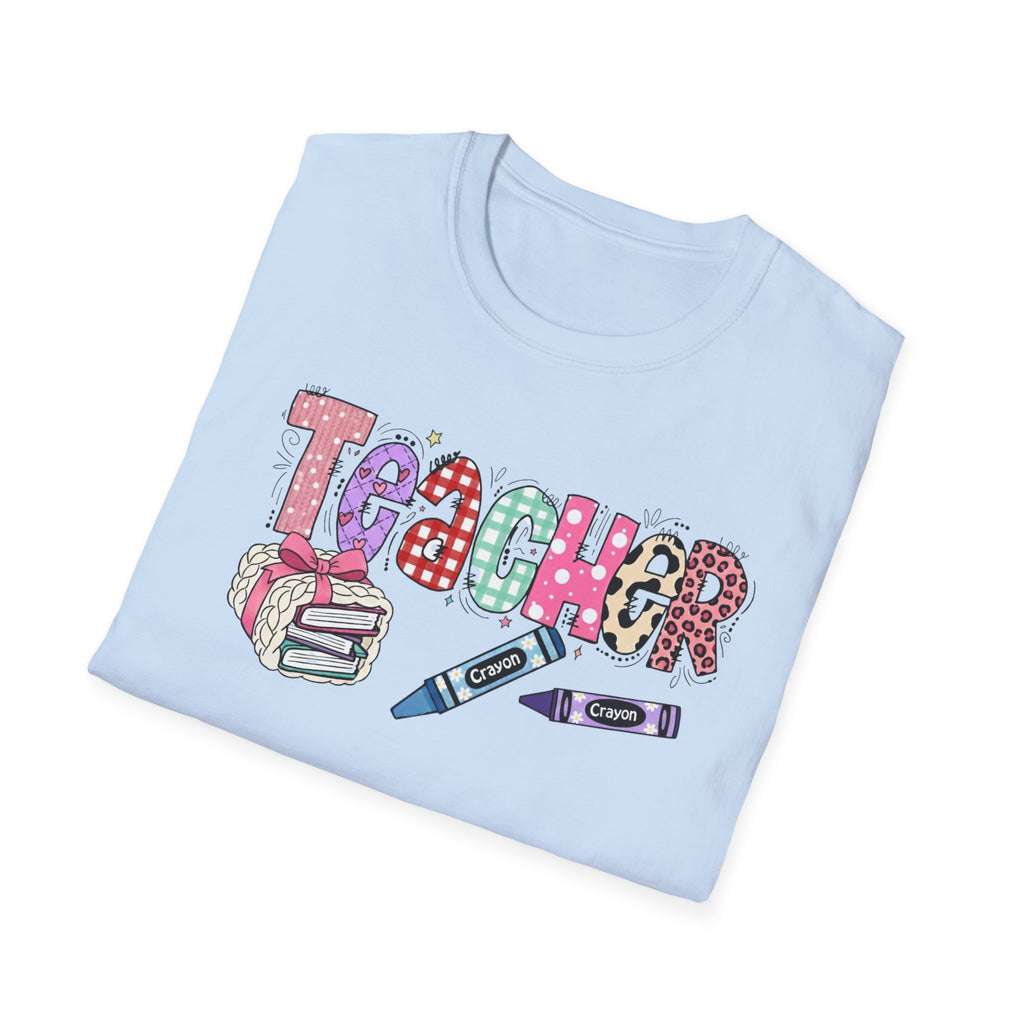 Teacher Doodle T-Shirt – Colorful School Supplies Graphic Tee