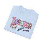 Teacher Doodle T-Shirt – Colorful School Supplies Graphic Tee