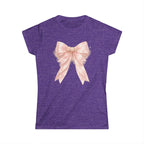 Women's Pink Satin Bow Tee — Elegant Gift Shirt for Brides, Mother's Day & Special Occasions