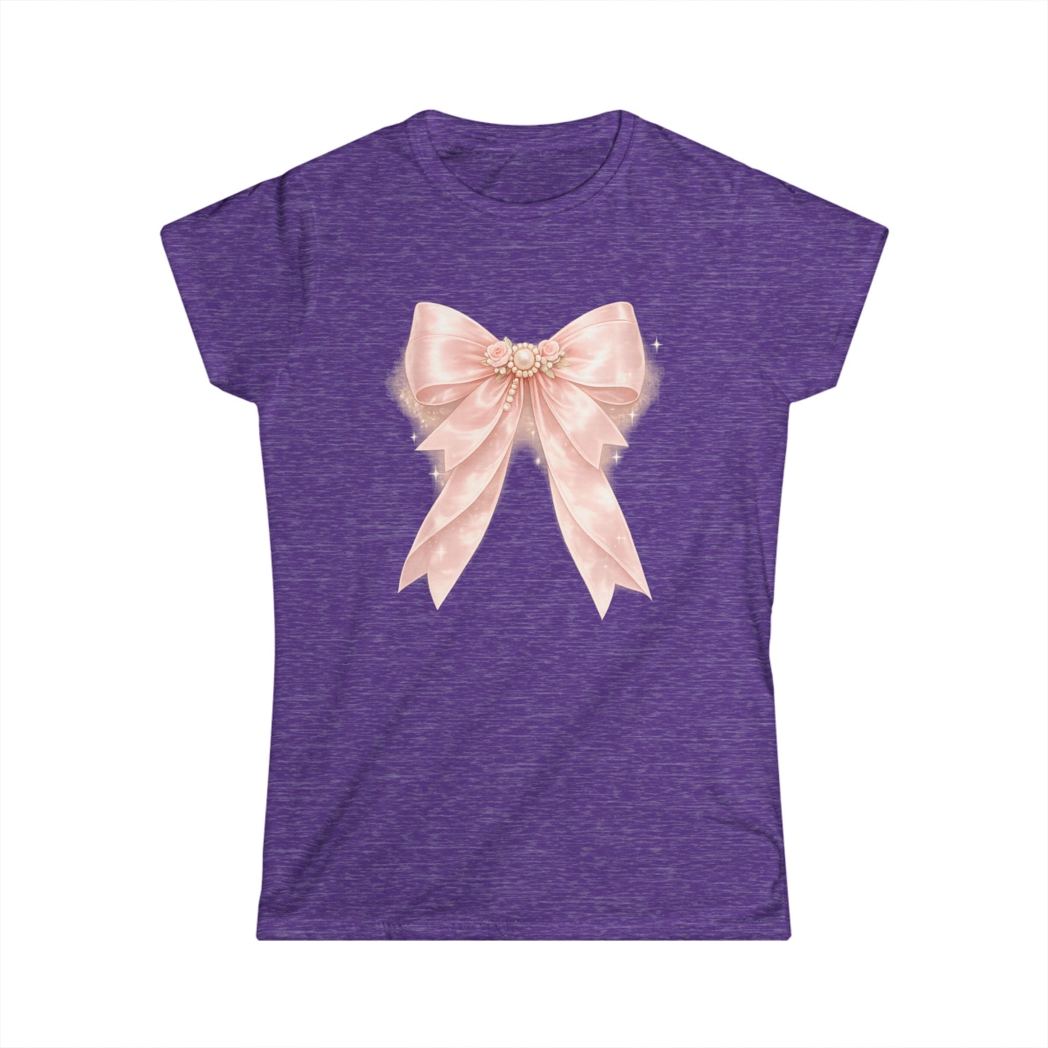 Women's Pink Satin Bow Tee — Elegant Gift Shirt for Brides, Mother's Day & Special Occasions