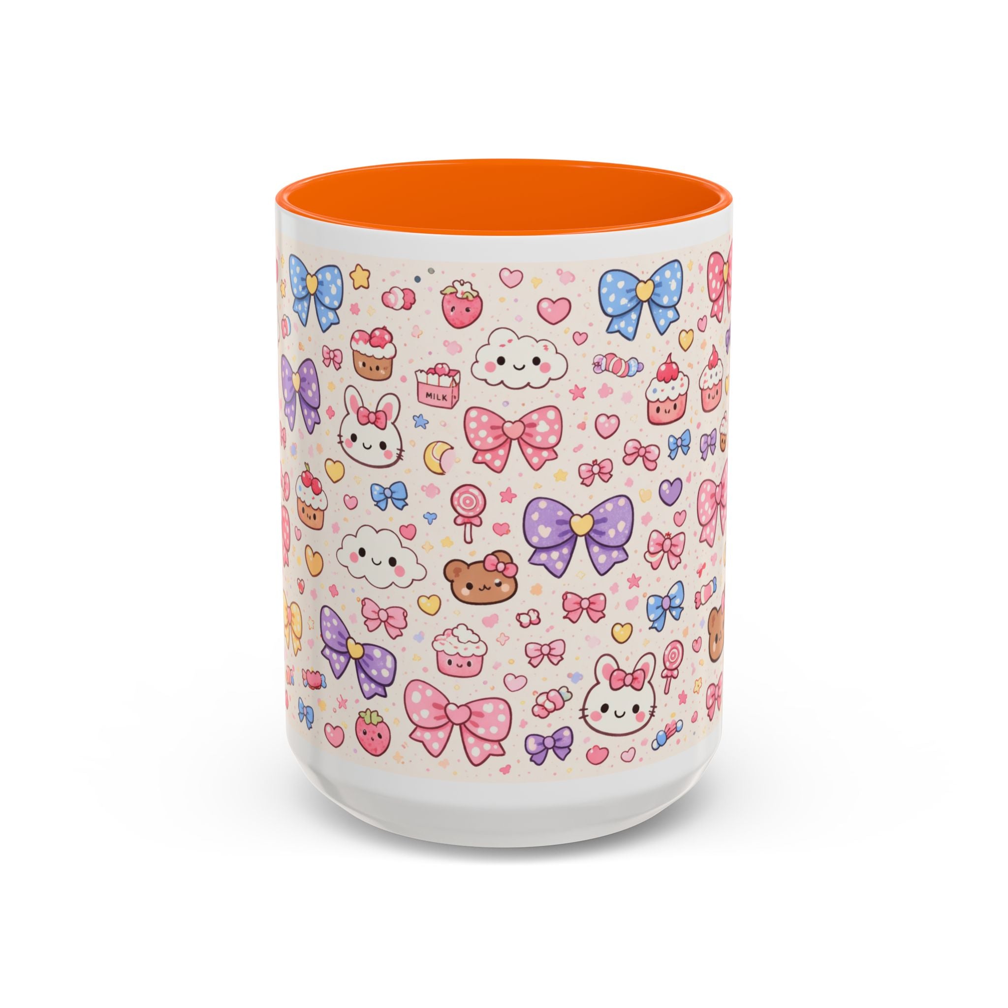 Kawaii Pastel Bows & Sweets Accent Coffee Mug (11/15oz)