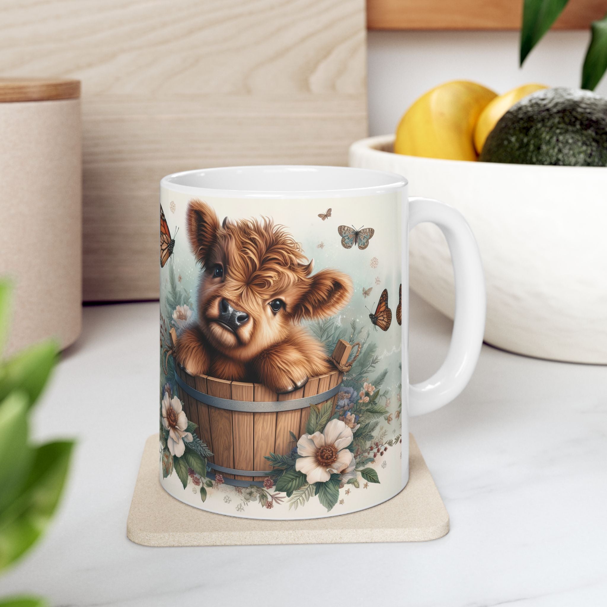 Highland Cow Ceramic Mug (11oz, 15oz)